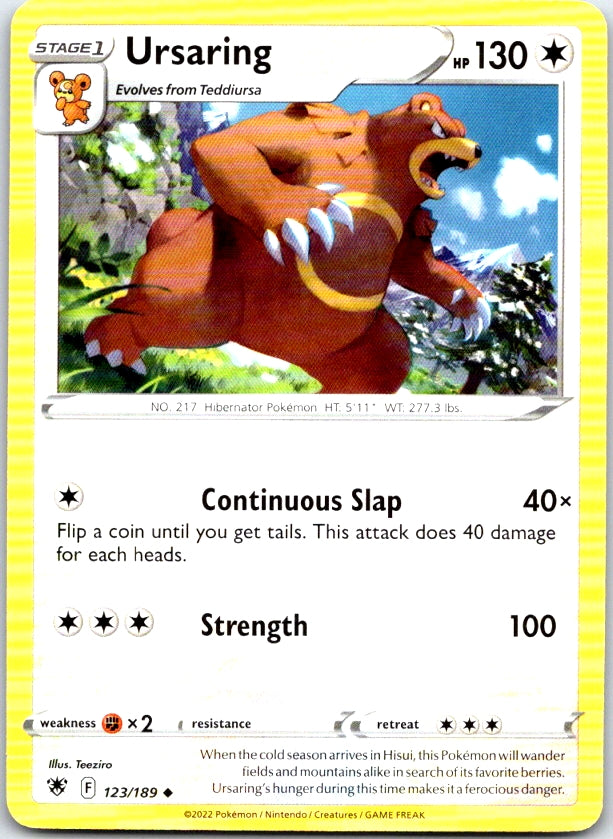 Ursaring - 123/189 - - ASTRAL RADIANCE - Pokemon - Uncommon | AC09-21