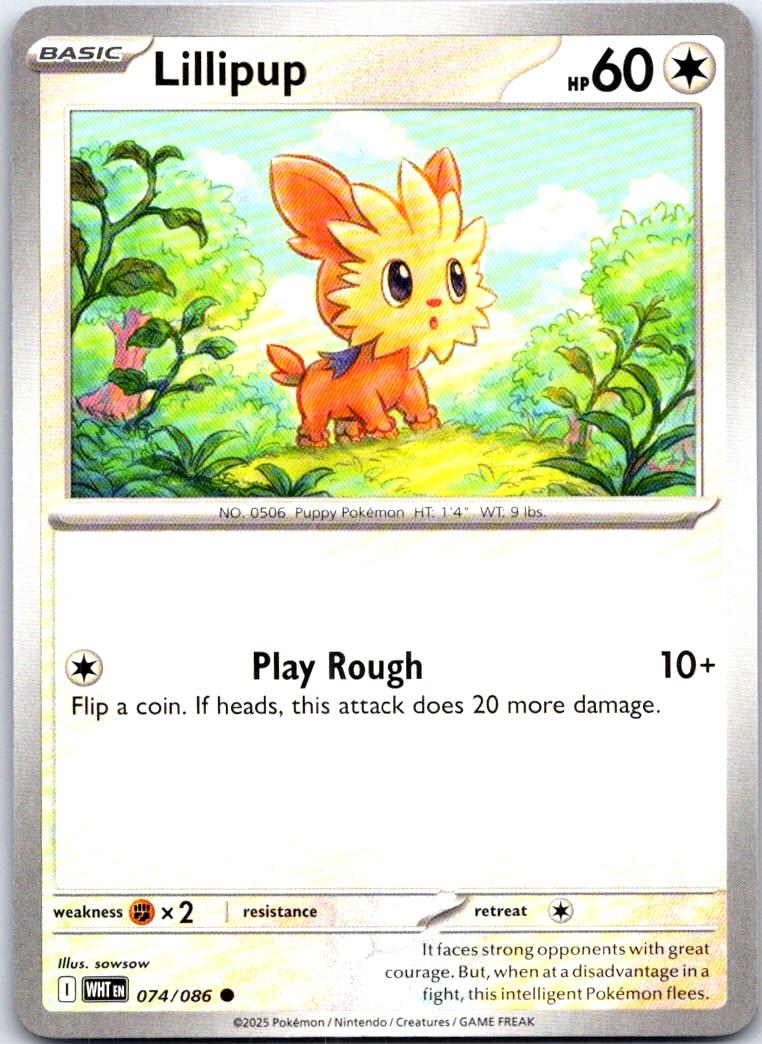 Lillipup - 074/086 - - WHITE FLARE - Pokemon - Common | AB70-18