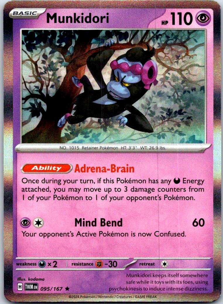 Munkidori - 095/167 - Holo - TWILIGHT MASQUERADE - Pokemon - Rare | AB08-32
