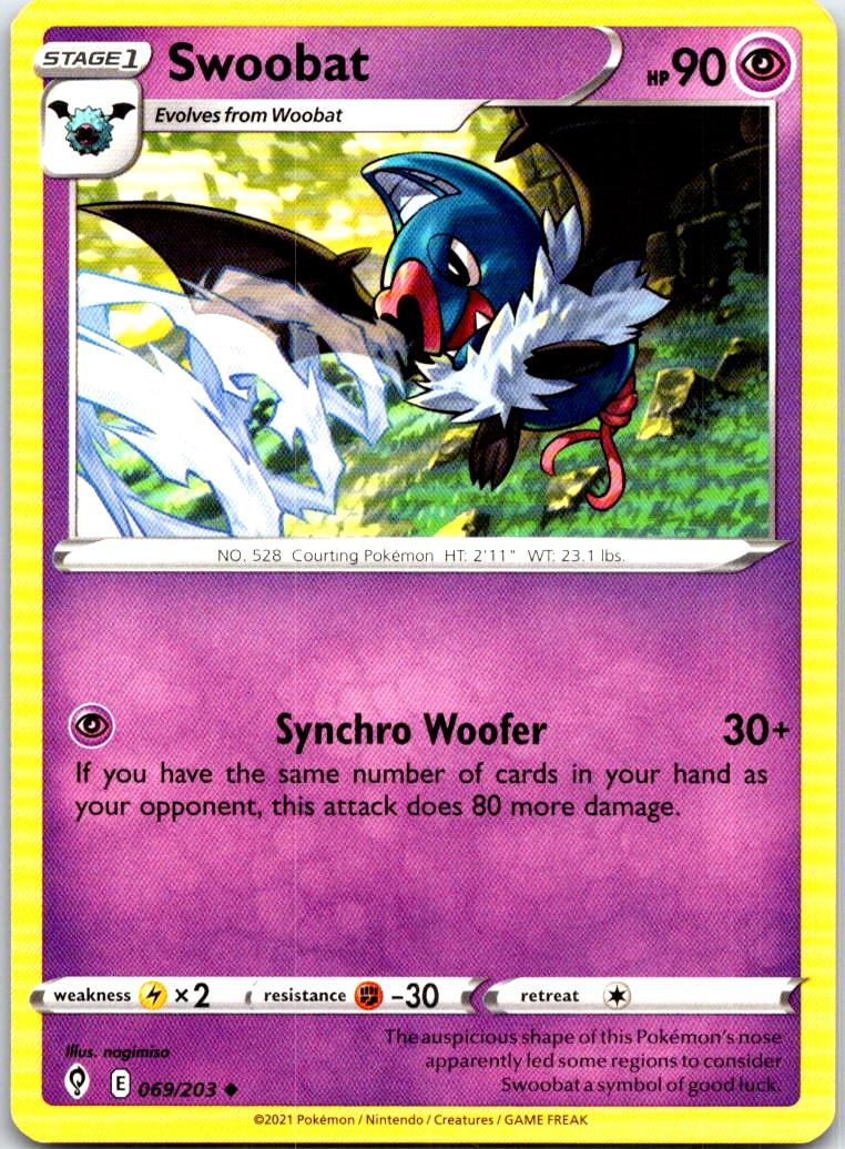 Swoobat - 069/203 - - EVOLVING SKIES - Pokemon - Uncommon | AB36-17