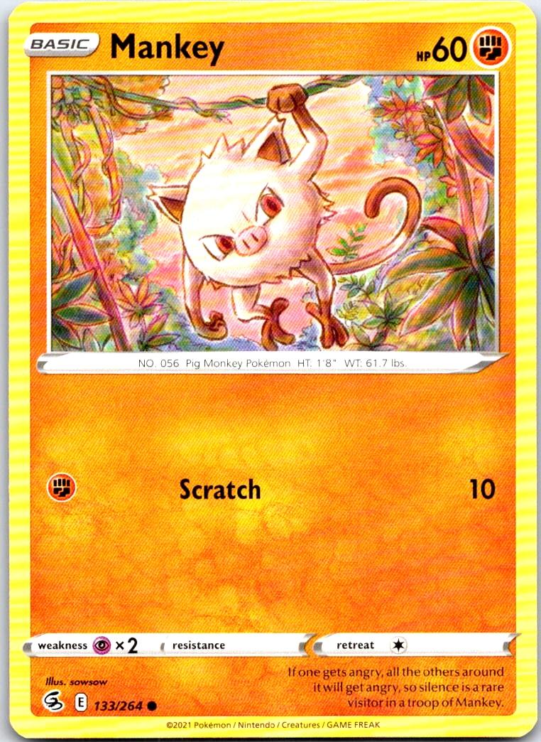 Mankey - 133/264 - - FUSION STRIKE - Pokemon - Common | AB33-20