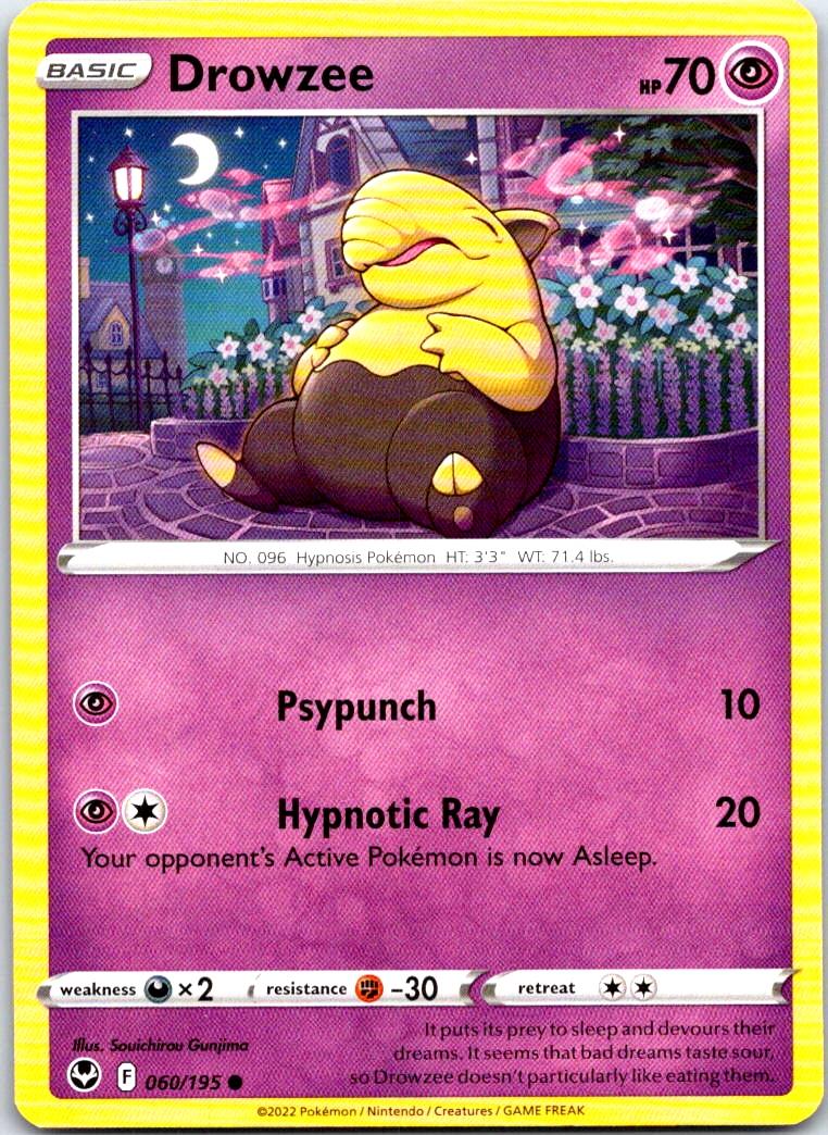 Drowzee - 060/195 - - SILVER TEMPEST - Pokemon - Common | AB47-32