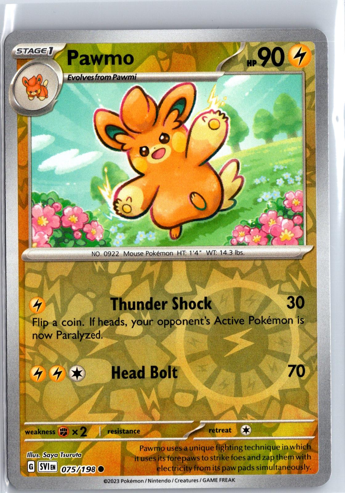 Pawmo - 075/198 - Reverse Holo - SCARLET & VIOLET - Pokemon - Common | AA129-14