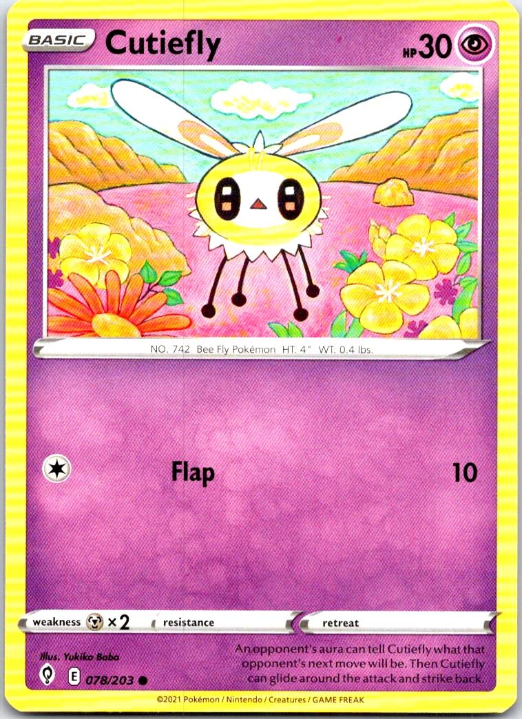 Cutiefly - 078/203 - - EVOLVING SKIES - Pokemon - Common | AB35-38