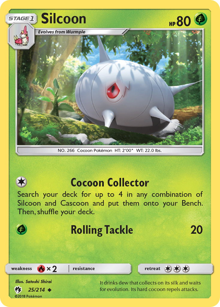 Silcoon - 25/214 - - LOST THUNDER - Pokemon - Uncommon | AA66-28