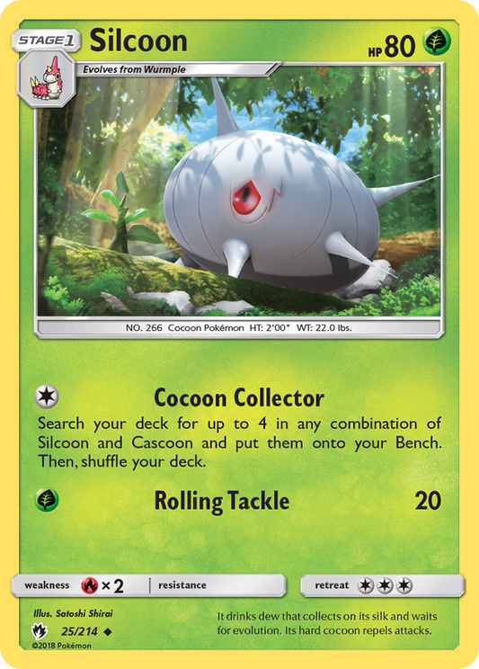 Silcoon - 25/214 - - LOST THUNDER - Pokemon - Uncommon | AA66-28