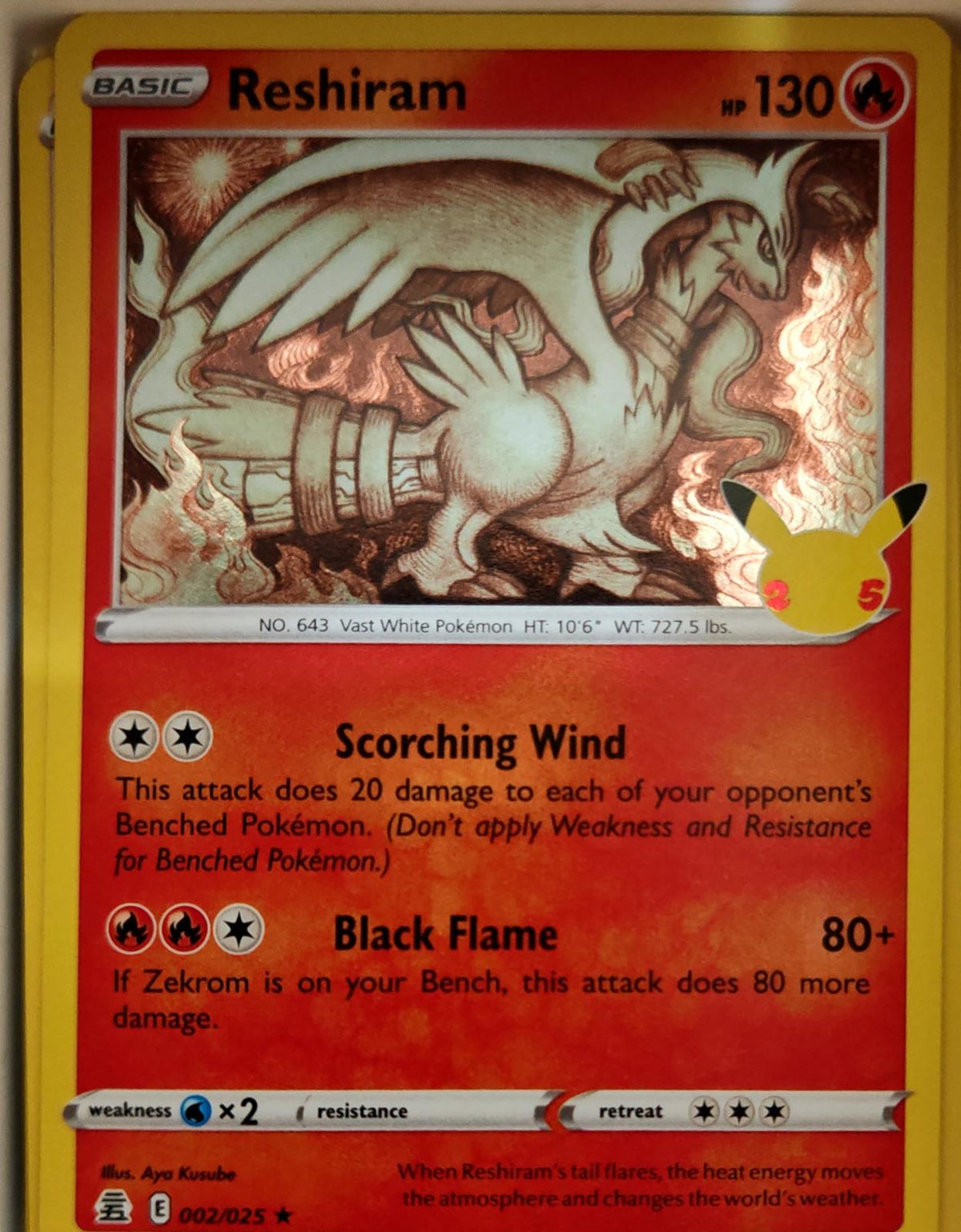 Reshiram - 002/025 - Holo - CELEBRATIONS - Pokemon - Rare | AA06-16
