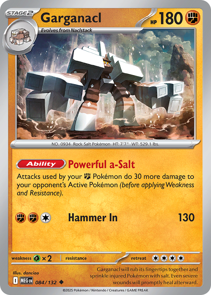 Garganacl - 084/132 - - MEGA EVOLUTION - Pokemon - Uncommon | AA45-14