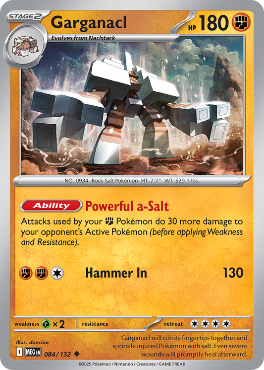 Garganacl - 084/132 - - MEGA EVOLUTION - Pokemon - Uncommon | AA51-8
