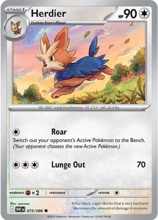 Herdier - 075/086 - - WHITE FLARE - Pokemon - Common | AA43-94