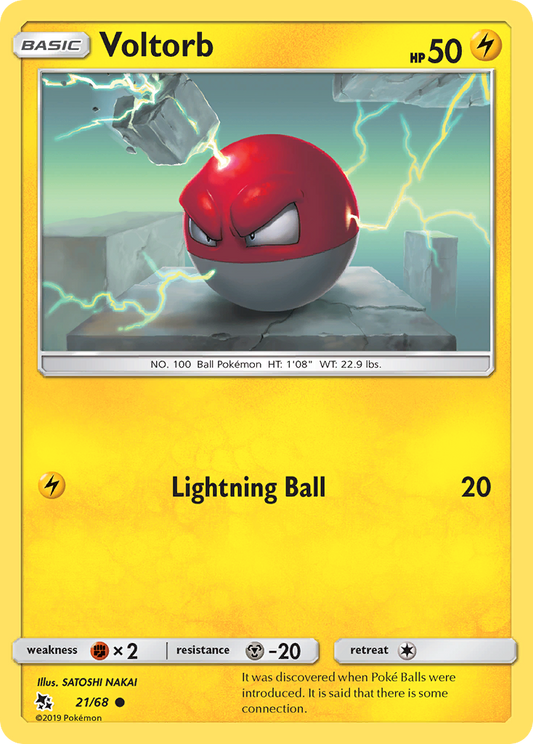 Voltorb - 21/68 - - HIDDEN FATES - Pokemon - Common | AA69-24