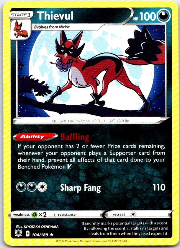 Thievul - 104/189 - - ASTRAL RADIANCE - Pokemon - Rare | AC09-8