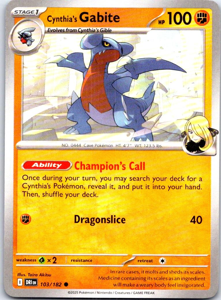 Cynthia's Gabite - 103/182 - - DESTINED RIVALS - Pokemon - Common | AB66-6