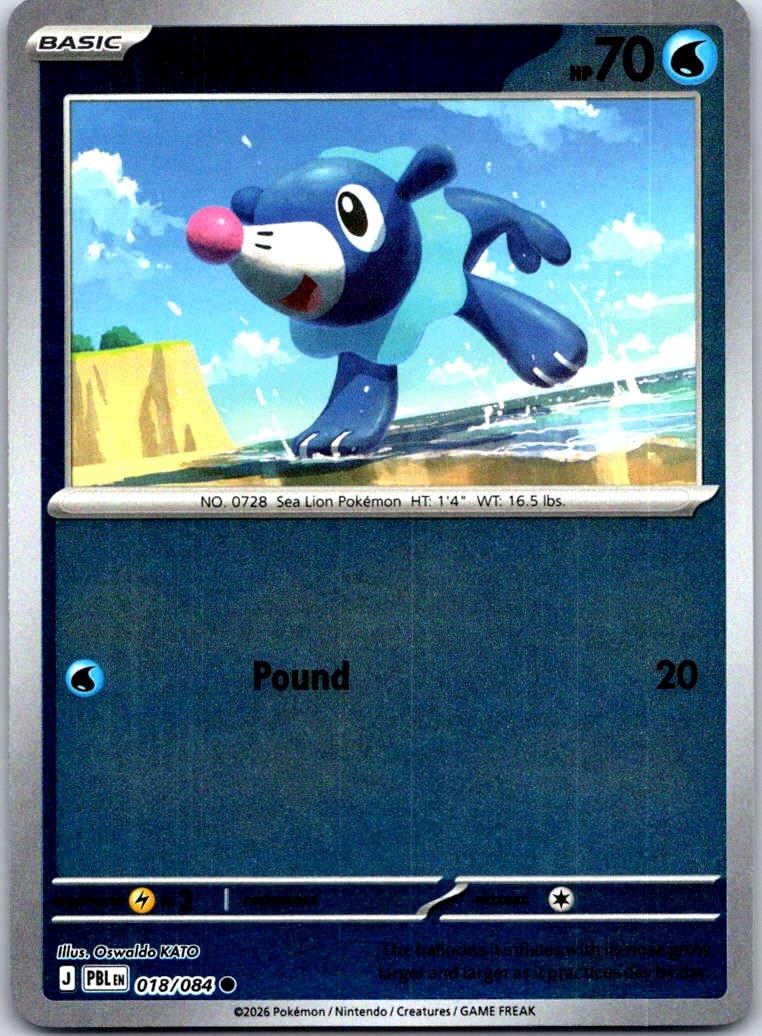 Popplio - 018/084 - - PITCH BLACK - Pokemon - Common | AA127-7