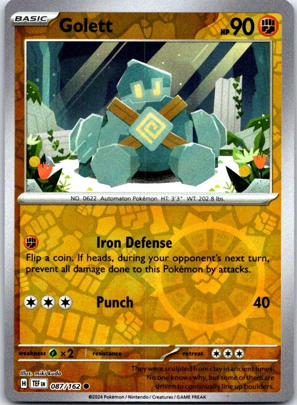 Golett - 087/162 - Reverse Holo - TEMPORAL FORCES - Pokemon - Common | AC15-3