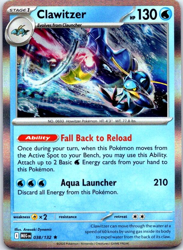 Clawitzer - 038/132 - Holo - MEGA EVOLUTION - Pokemon - Rare | AC01-21