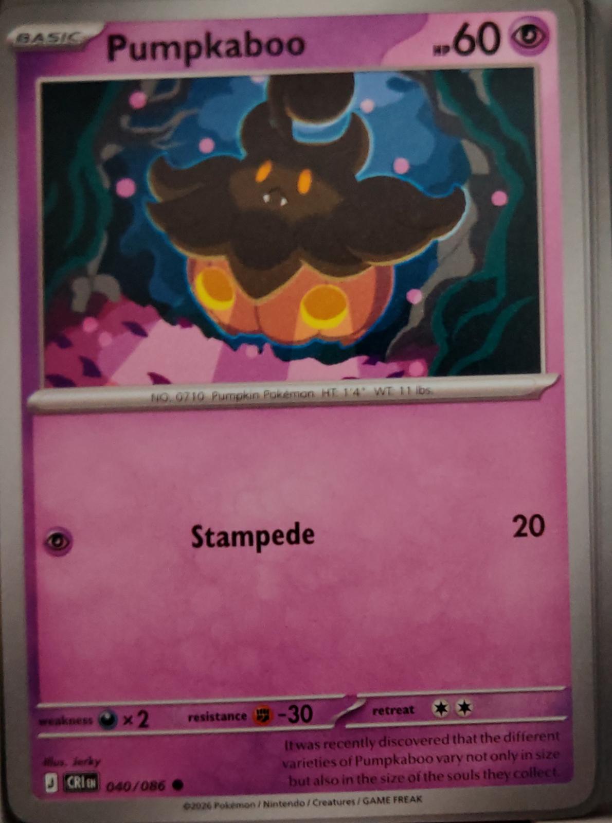 Pumpkaboo - 040/086 - - CHAOS RISING - Pokemon - Common | AA47-17