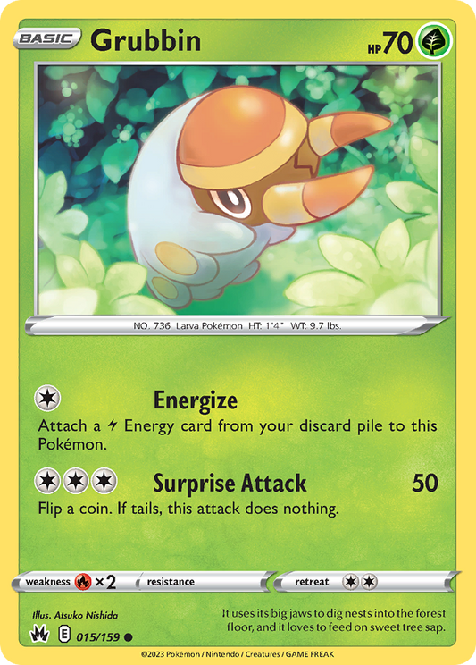 Grubbin - 015/159 - - CROWN ZENITH - Pokemon - Common | AA92-4