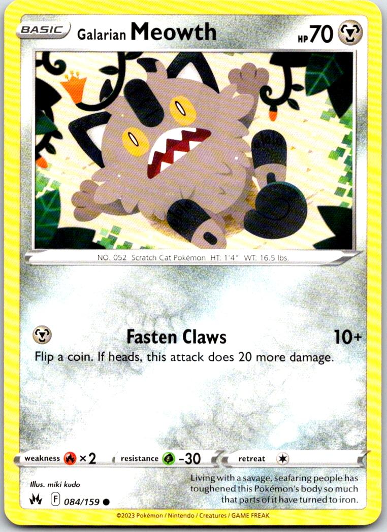 Galarian Meowth - 084/159 - - CROWN ZENITH - Pokemon - Common | AA103-40
