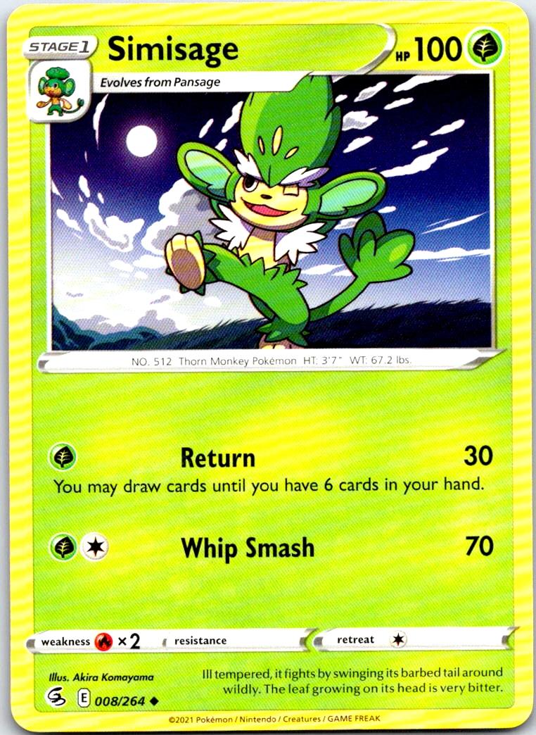 Simisage - 008/264 - - FUSION STRIKE - Pokemon - Uncommon | AB38-29