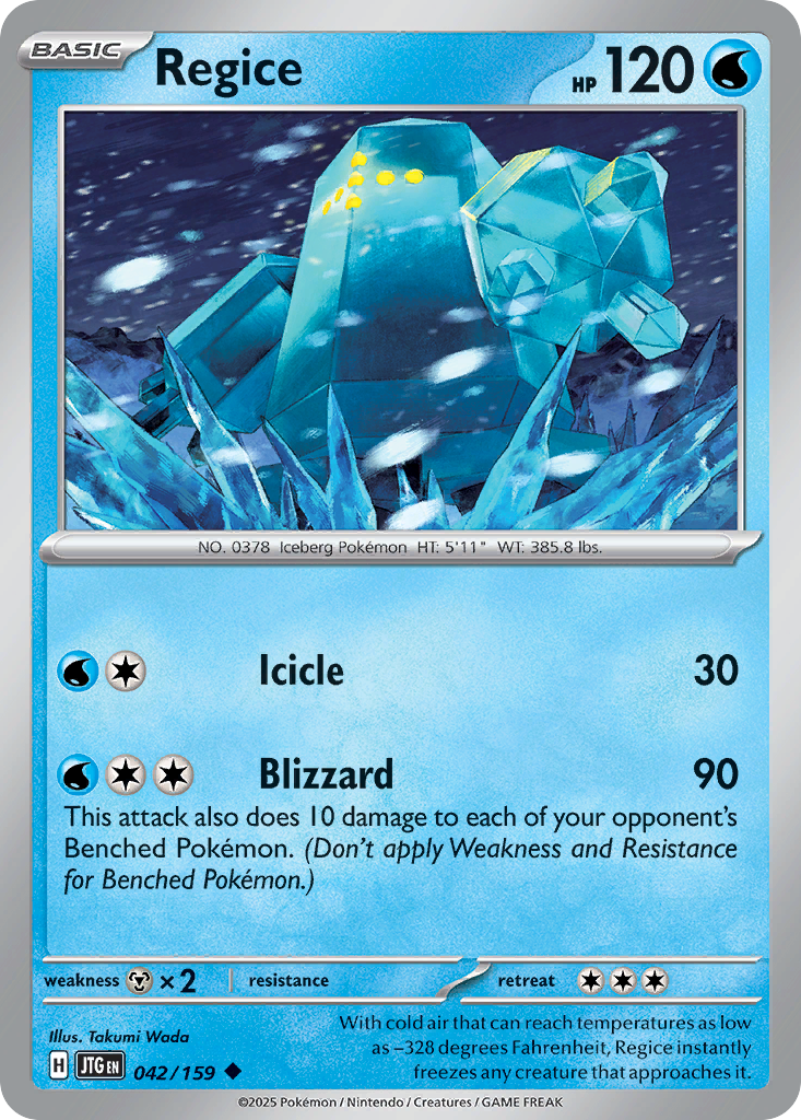 Regice - 042/159 - Reverse Holo - JOURNEY TOGETHER - Pokemon - | AA19-42