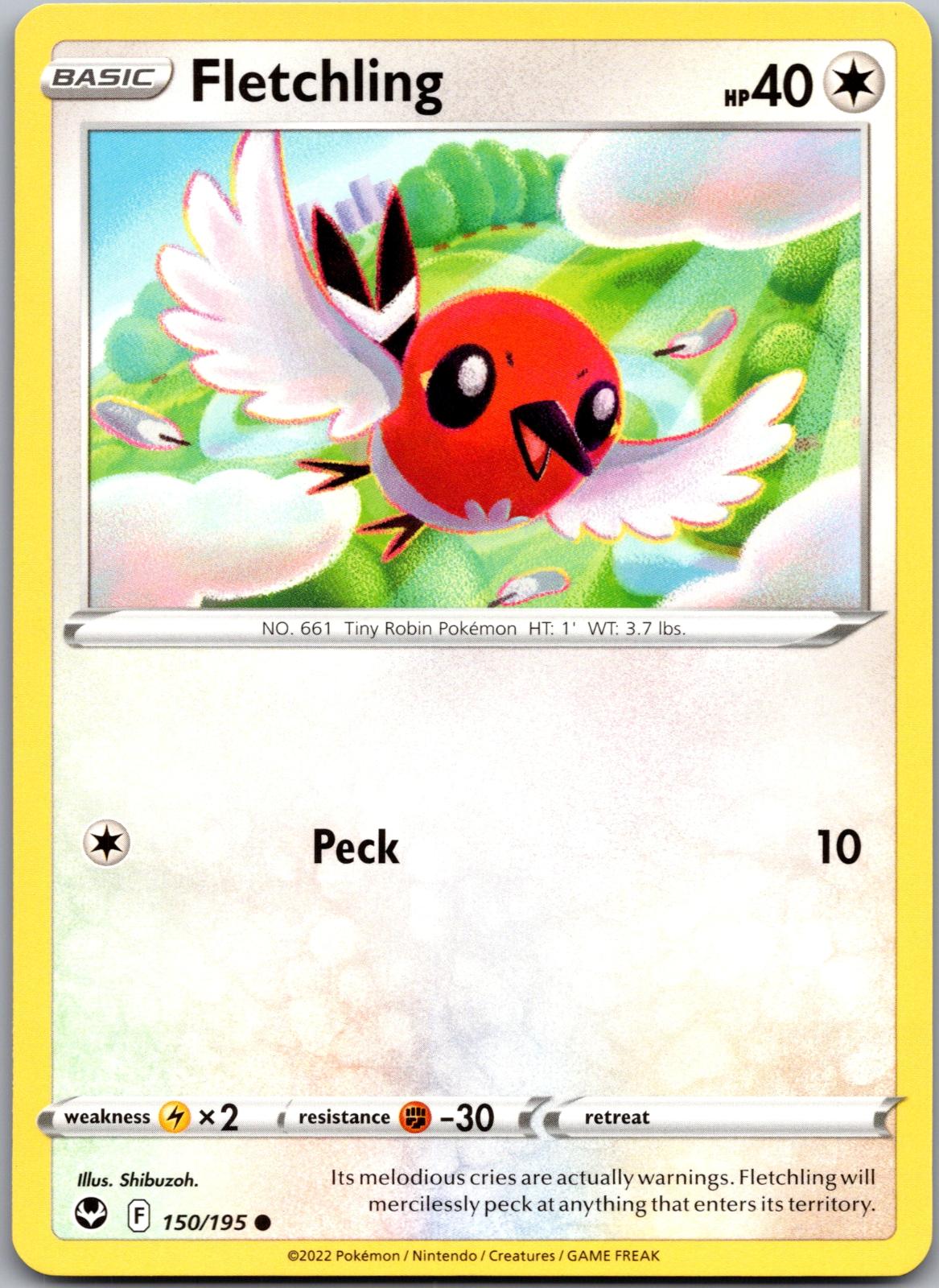 Fletchling - 150/195 - - SILVER TEMPEST - Pokemon - Common | AA91-8