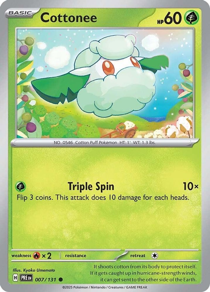 Cottonee - 007/131 - - PRISMATIC EVOLUTIONS - Pokemon - Common | AA21-98