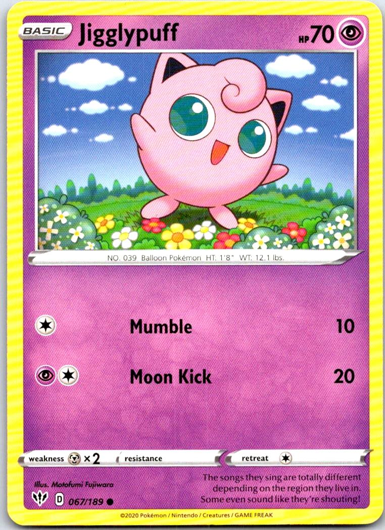 Jigglypuff - 067/189 - - DARKNESS ABLAZE - Pokemon - Common | AB96-9