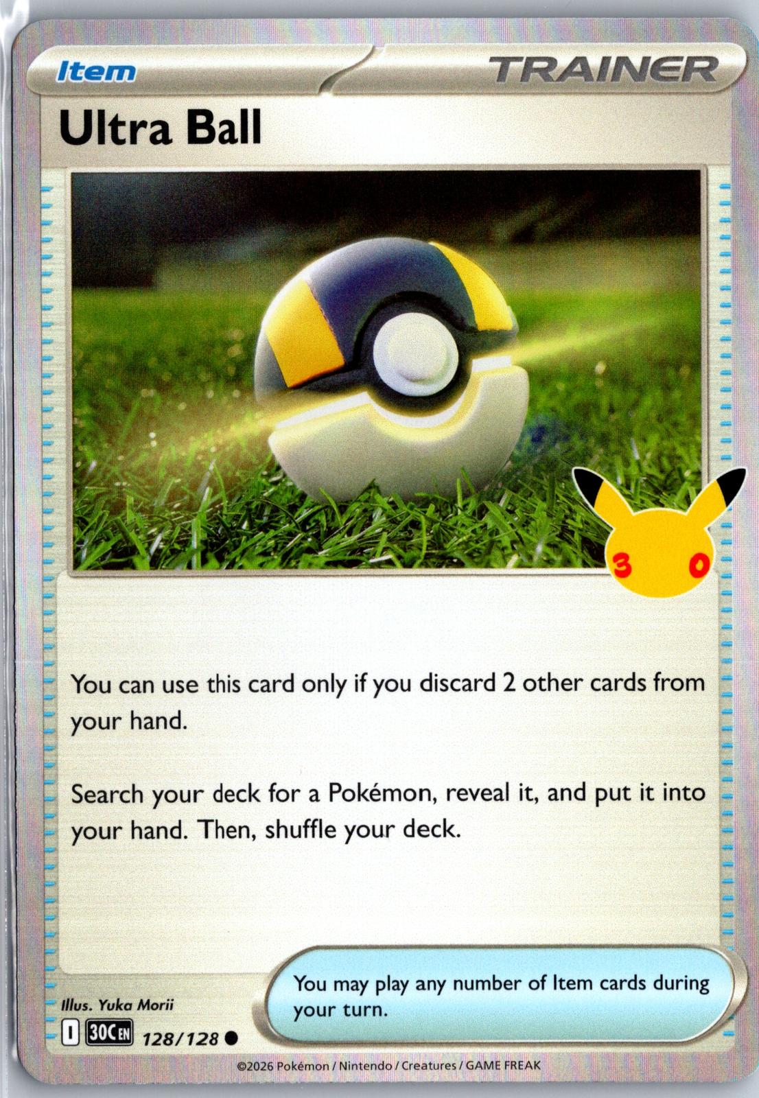 Ultra Ball - 128/128 - Holo - ME: 30TH CELEBRATION - Pokemon - Common | AA96-20