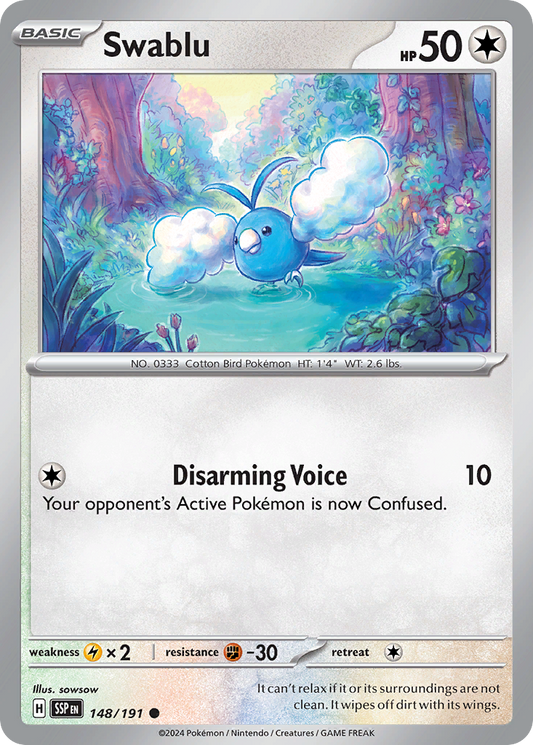 Swablu - 148/191 - - SURGING SPARKS - Pokemon - Common | AA48-66