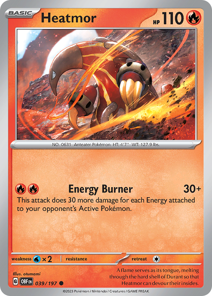 Heatmor - 039/197 - - OBSIDIAN FLAMES - Pokemon - Common | AA05-63
