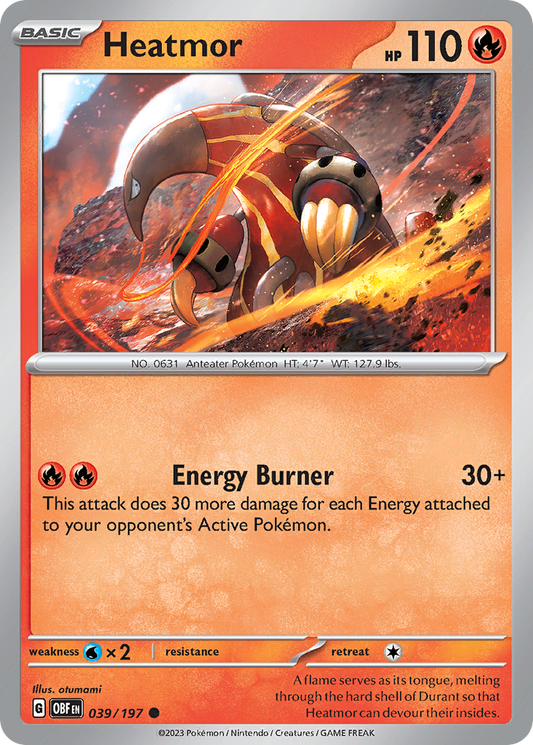 Heatmor - 039/197 - - OBSIDIAN FLAMES - Pokemon - Common | AA05-63