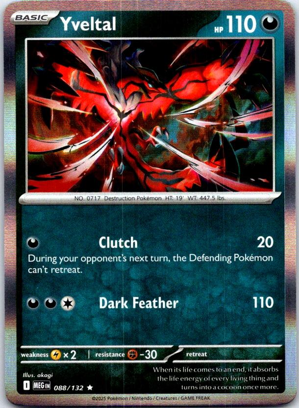 Yveltal - 088/132 - Holo - MEGA EVOLUTION - Pokemon - Rare | AB99-4