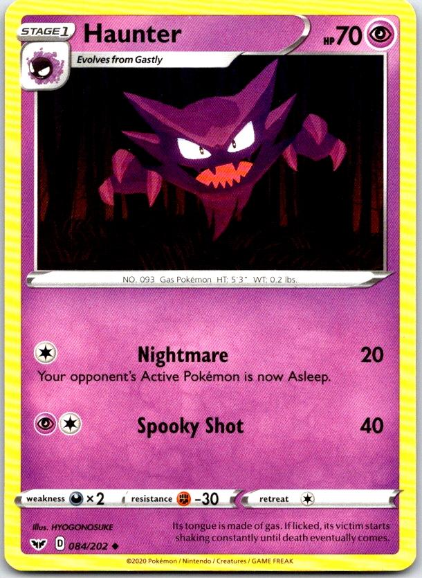 Haunter - 084/202 - - SWORD & SHIELD - Pokemon - Uncommon | AC13-25