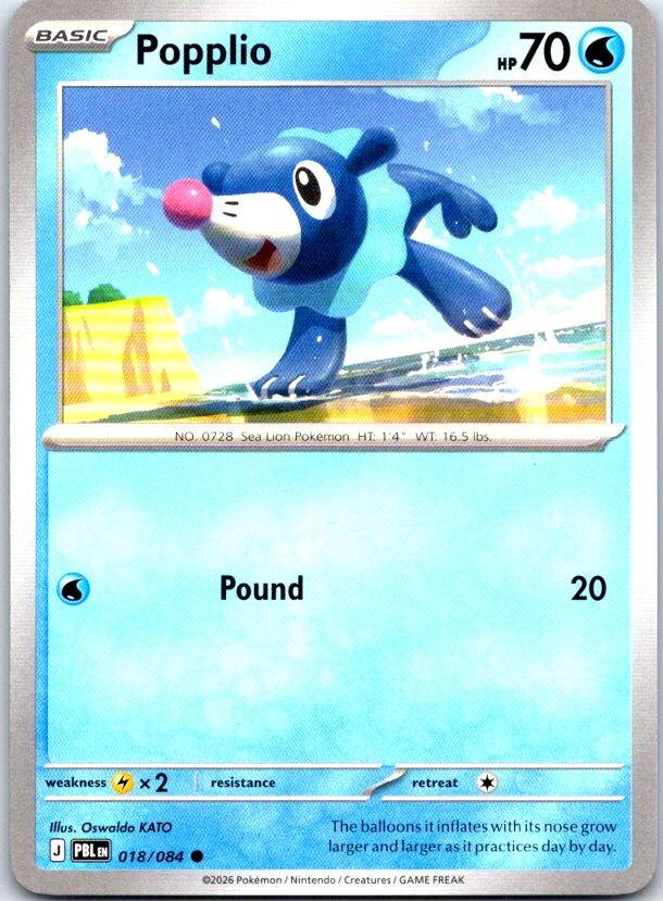 Popplio - 018/084 - - PITCH BLACK - Pokemon - Common | AC14-35