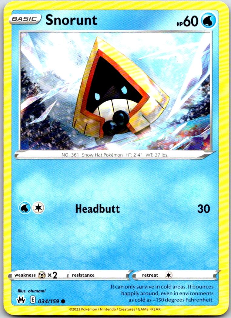 Snorunt - 034/159 - - CROWN ZENITH - Pokemon - Common | AA101-19