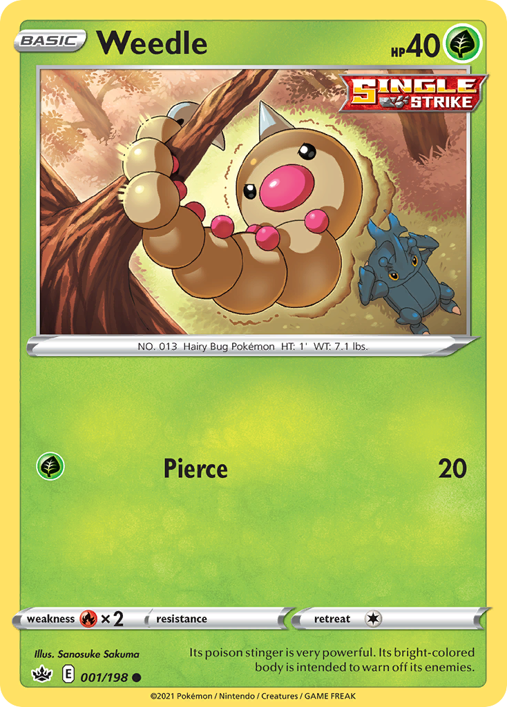 Weedle - 001/198 - - CHILLING REIGN - Pokemon - Common | AA58-42