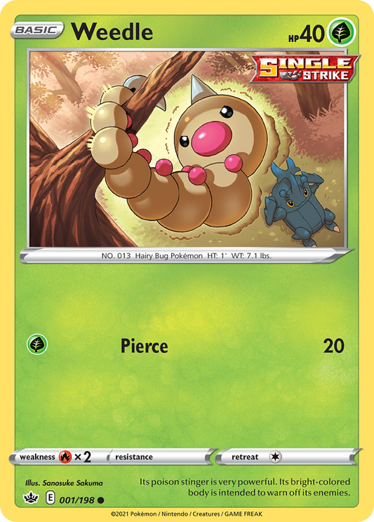 Weedle - 001/198 - - CHILLING REIGN - Pokemon - Common | AA58-42