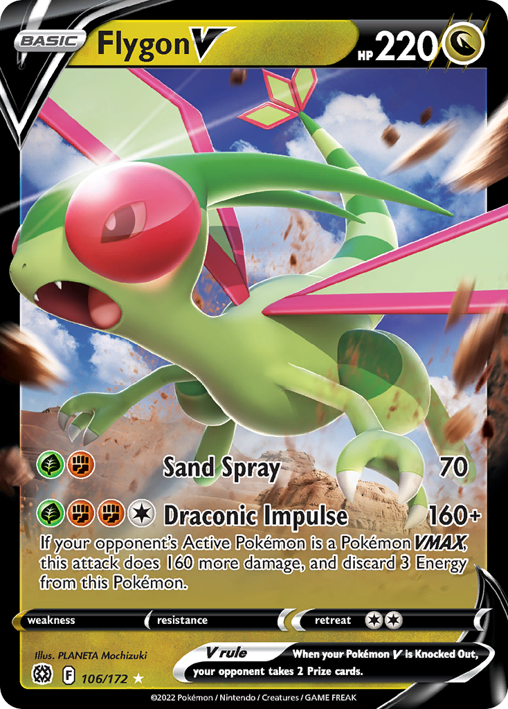 Flygon V - 106/172 - Holo - BRILLIANT STARS - Pokemon - V Rare | AA33-6
