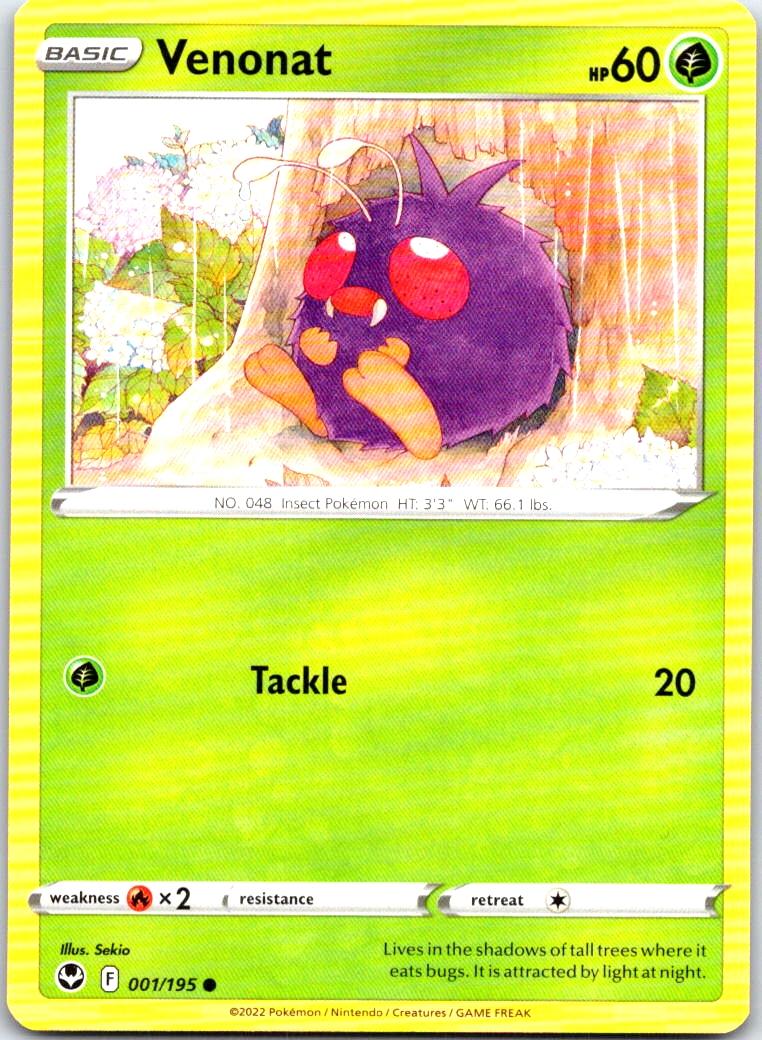 Venonat - 001/195 - - SILVER TEMPEST - Pokemon - Common | AB52-9