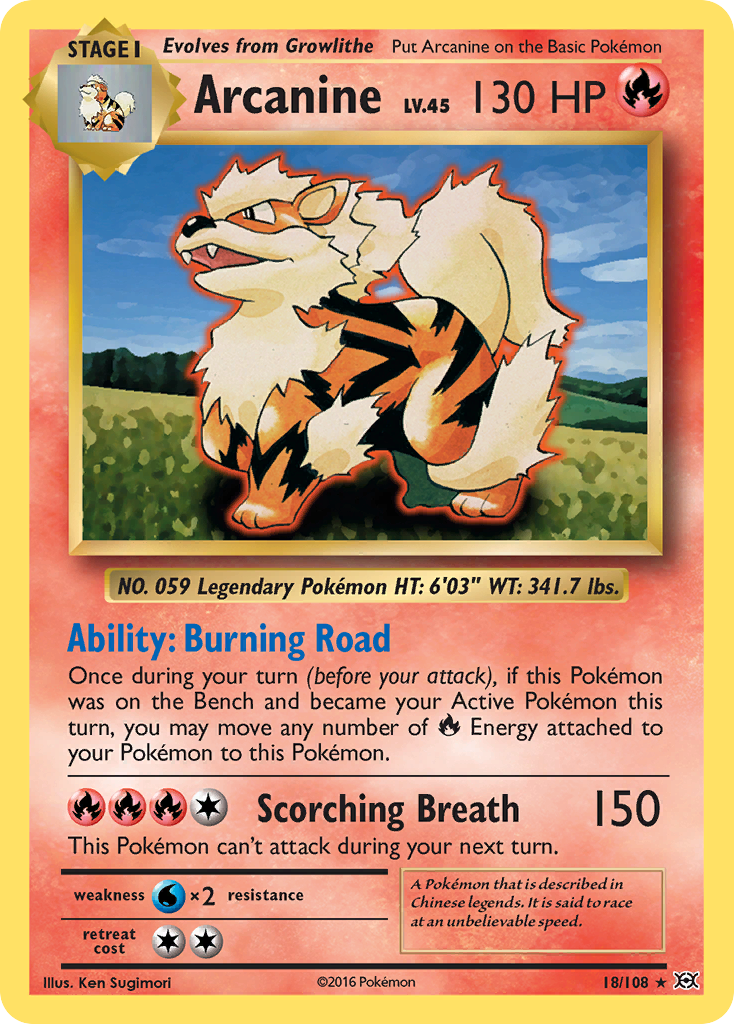 Arcanine - 18/108 - - EVOLUTIONS - Pokemon - Rare | AA38-76