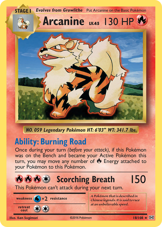 Arcanine - 18/108 - - EVOLUTIONS - Pokemon - Rare | AA38-76