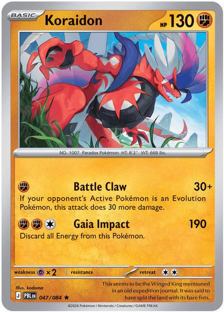Koraidon - 047/084 - Holo - PITCH BLACK - Pokemon - Rare | AA72-45