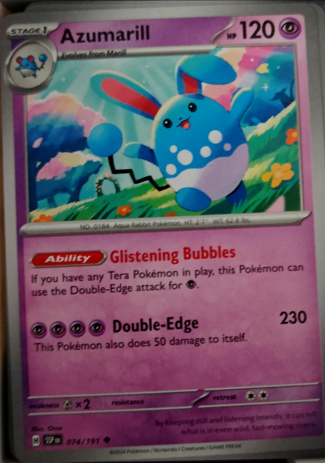 Azumarill - 074/191 - - SURGING SPARKS - Pokemon - Uncommon | AA46-48