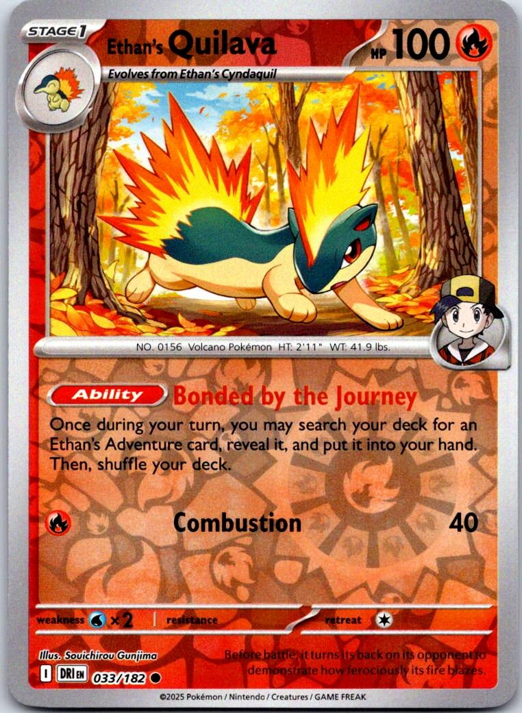 Ethan's Quilava - 033/182 - Reverse Holo - DESTINED RIVALS - Pokemon - | AA123-11
