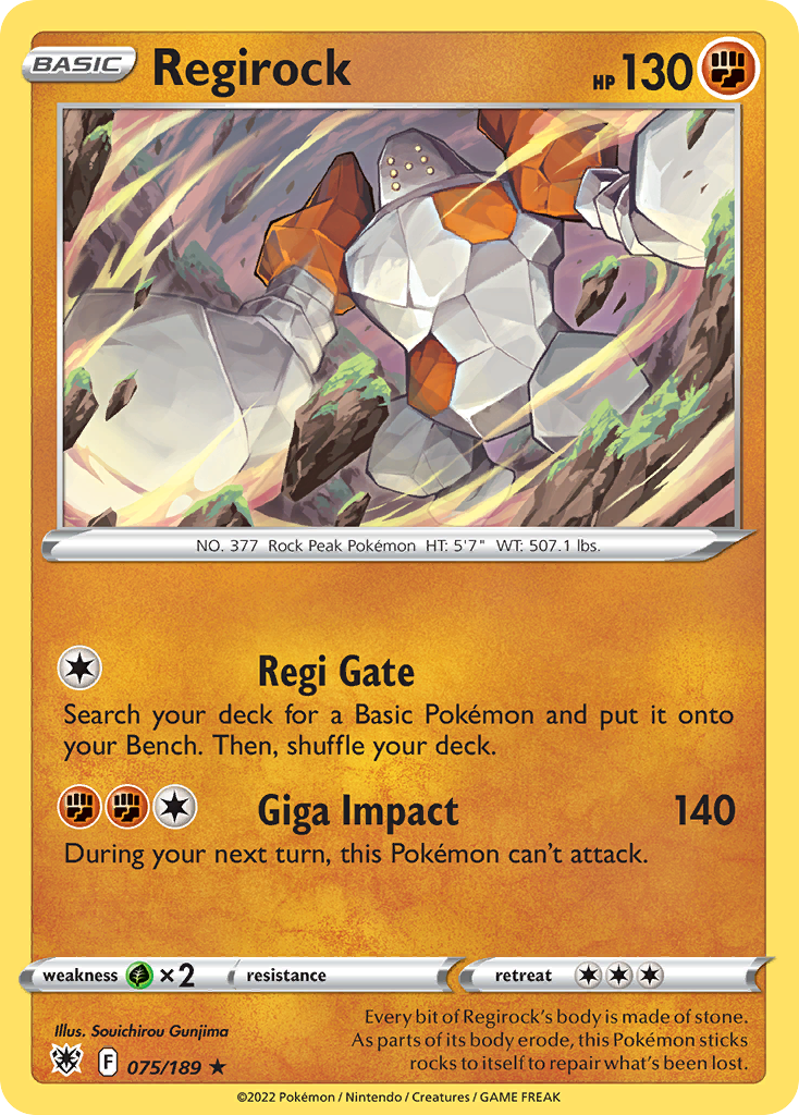 Regirock - 075/189 - Reverse Holo - ASTRAL RADIANCE - Pokemon - Rare | AA22-16