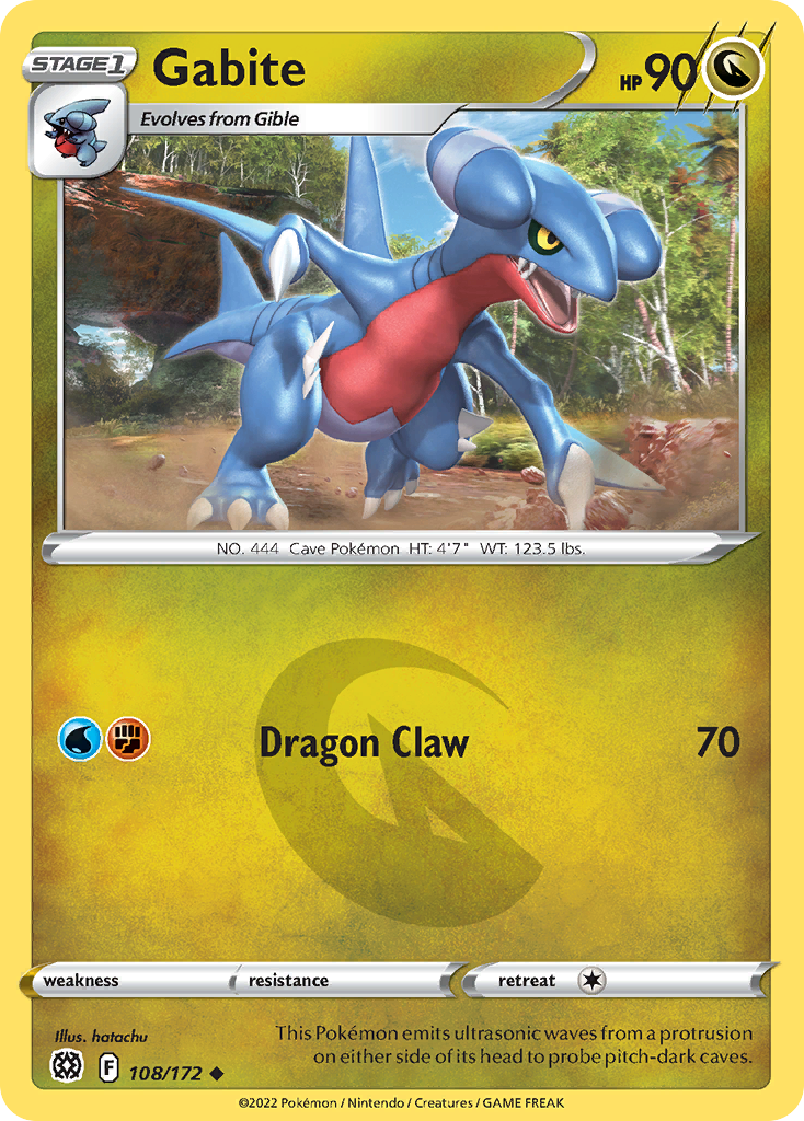 Gabite - 108/172 - Reverse Holo - BRILLIANT STARS - Pokemon - Uncommon | AA22-32