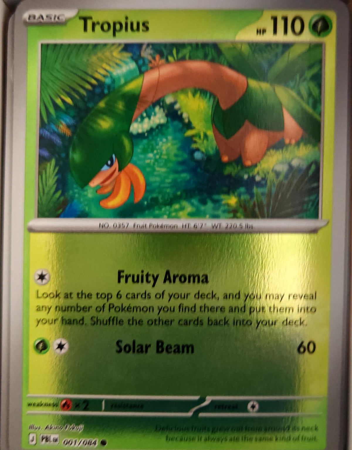 Tropius - 001/084 - Reverse Holo - PITCH BLACK - Pokemon - Common | AA35-45