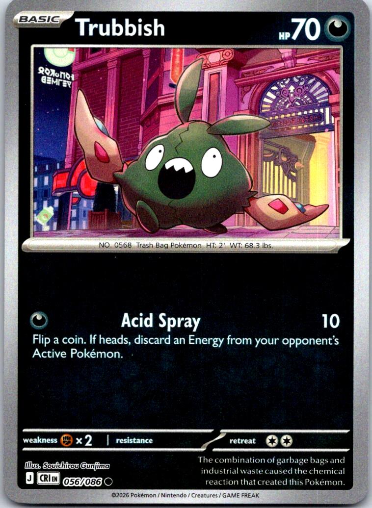 Trubbish - 056/086 - Reverse Holo - CHAOS RISING - Pokemon - Common | AA126-17