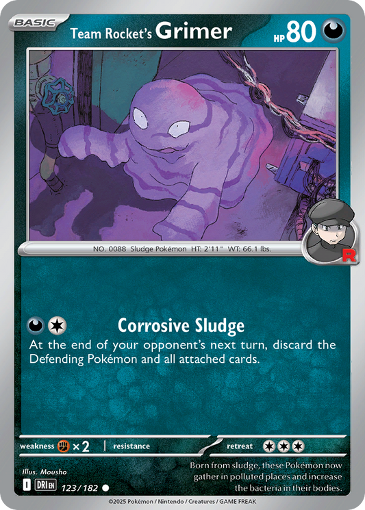 Team Rocket's Grimer - 123/182 - Reverse Holo - DESTINED RIVALS - Pokemon - | AA19-46